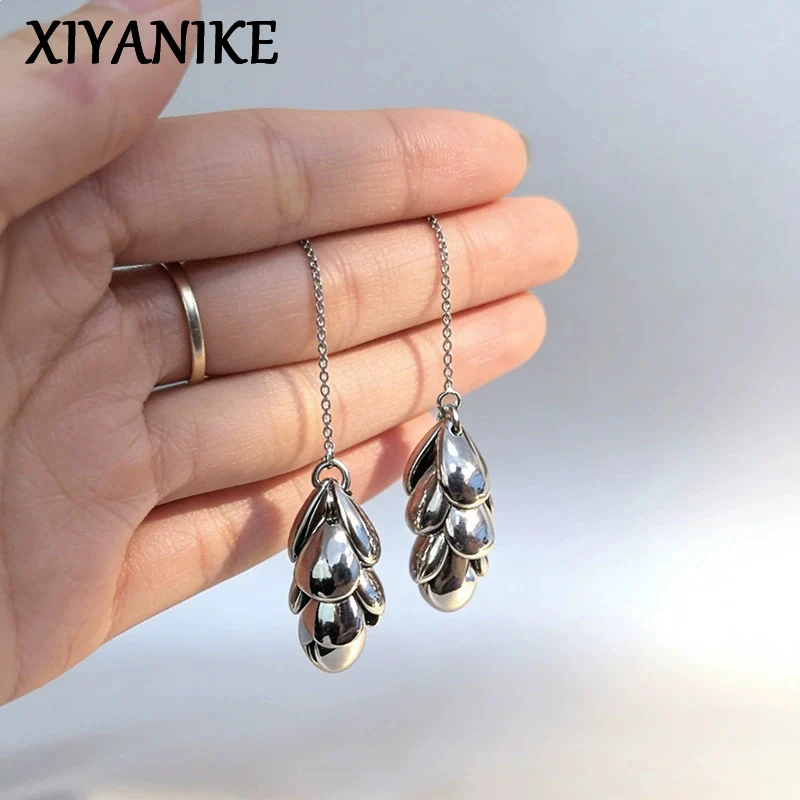 XIYANIKE Sweet Cool Metal Chain Tassel Drop Dangle Earrings For Women Fashion New Jewelry Accessories Gift Party серьги