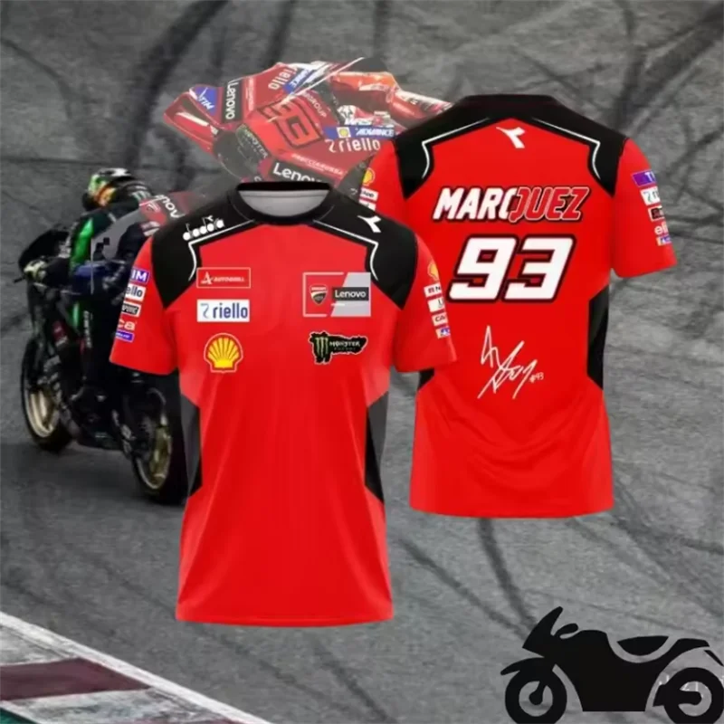 2025 Nueva camiseta para motocicleta todoterreno para hombres y mujeres, camiseta deportiva holgada y transpirable de secado rápido Marc Marquez 93 Extra