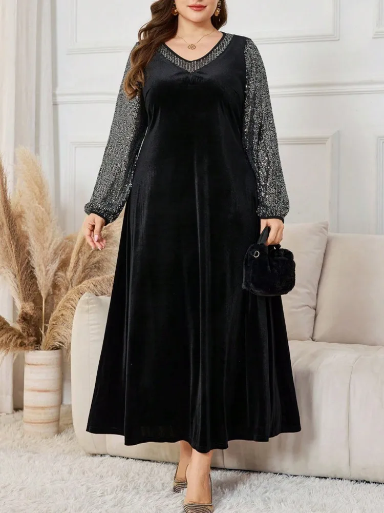 0XL-4XL Plus Size Women Clothes Robe Dresses Spring Autumn Robes Long Sleeve Street Style Casual 3XL 4XL Big Size Dress Oversize