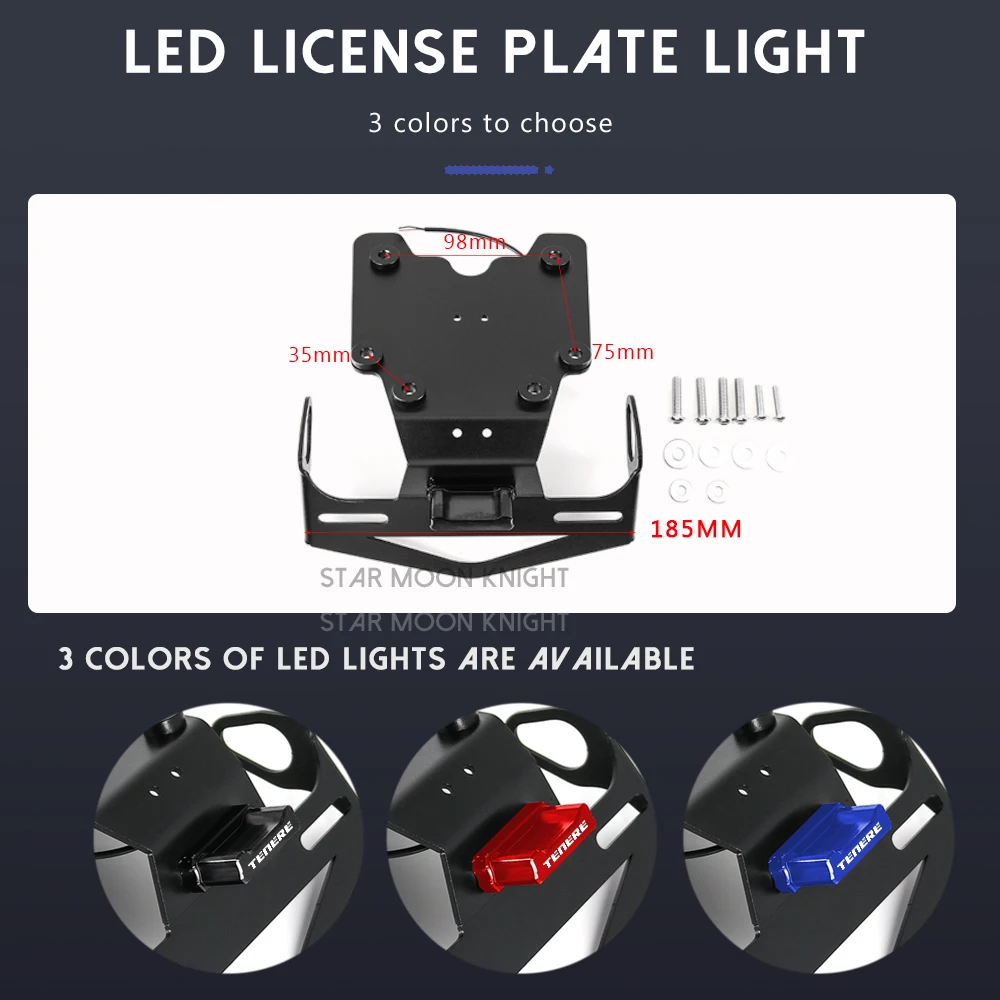 Tenere700 Tail Tidy Motorcycle Rear License Plate Holder Bracket Bracket For Yamaha Tenere 700 XT700Z 2019 2020 2021 Accessories