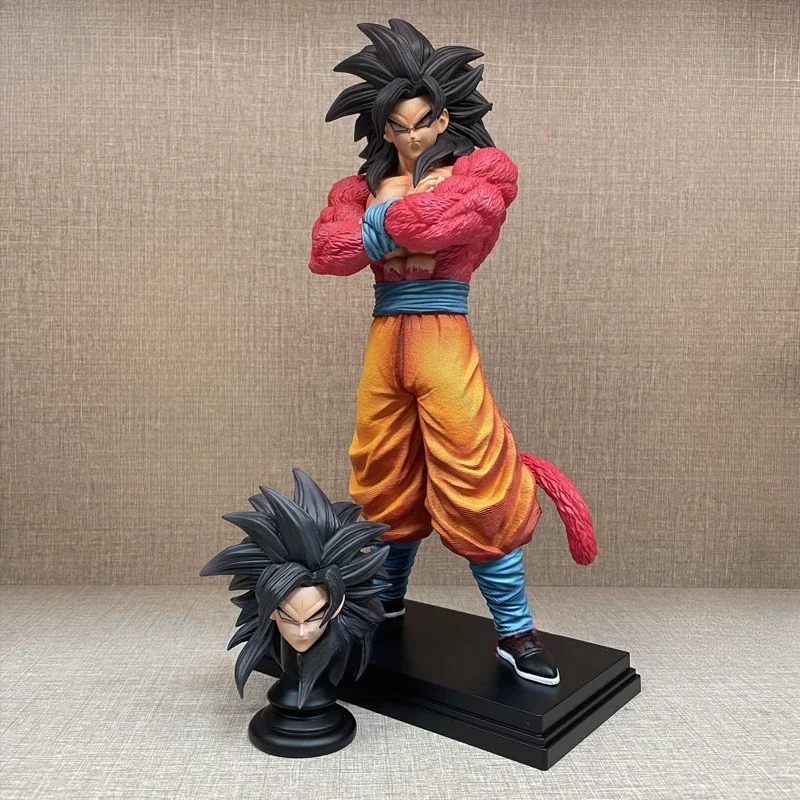 Anime Dragon Ball Z Figurki 32cm Super Saiyan VF Son Goku Doll SSJ4 Model Dwugłowy Zabawki Kolekcja PVC Statuetka Ozdoba Prezent