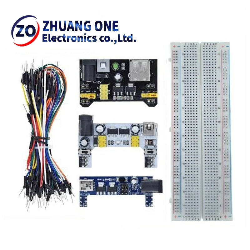 브레드보드 전원 모듈, 점퍼 와이어 65 개, MB-102 830 포인트, 아두이노 키트용 프로토타입 브레드 보드, 3.3V, 5V, MB102