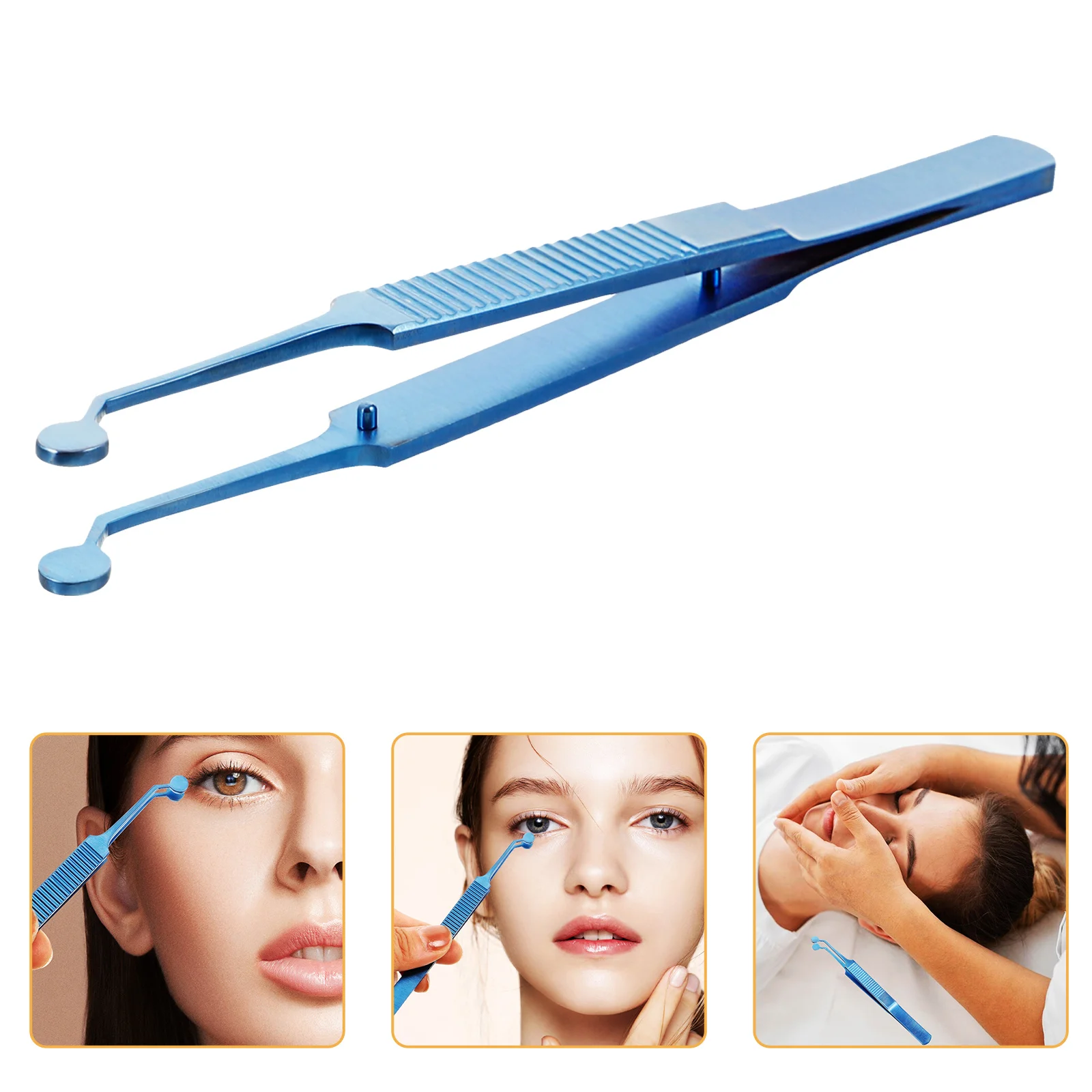 Eyelid Gland Massage Tweezer Stainless Steel Meibomian Gland Expressor Precision Tool for Women Eyelid Forceps