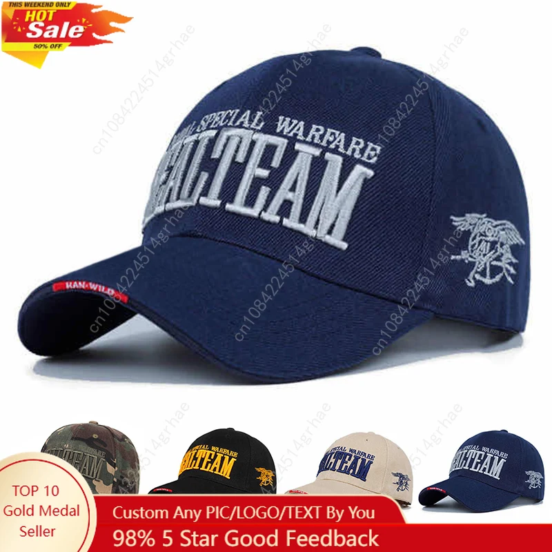 

Unisex SEALTEAM Letter Embroidery Baseball Caps Spring and Autumn Outdoor Adjustable Casual Hats Sunscreen Hat