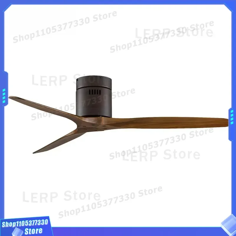 Modern 52 Inch Ceiling Fan With 3 Solid Wood Blades DC Motor Remote Control For Living Room Home Decor Quiet Airflow Design