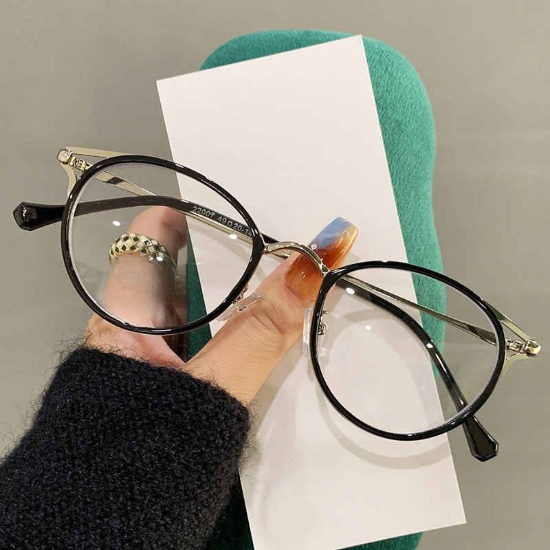 Metal Round Anti Blue Light Glasses Women Men Classic Eyeglasses Frames Transparent Computer Glasses