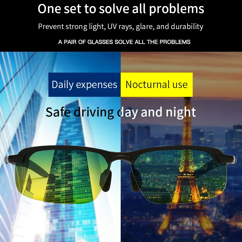 Gafas de sol polarizadas con visión nocturna para hombre y mujer, lentes Anti-UV, antideslumbrantes, accesorios de coche para Conductor, novedad