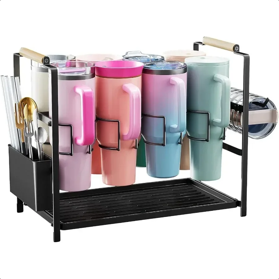 

Water Bottle Organizer Drying Rack for 40 oz Tumbler with Handle Multifunctional Cup Storage Holder Compatible with Simple Mo
