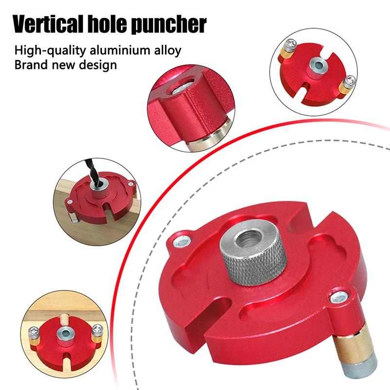 مجموعة أدوات وتد النجارة ذاتية التمركز: البطانات الفولاذية 3-10 مم، محدد موقع الثقب العمودي من الألومنيوم