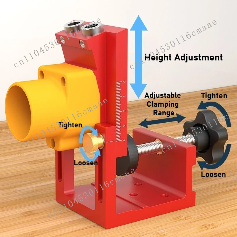 Newly Upgraded Adjustable Pocket Hole Fixture Kit with Vacuum Head, Red/blue Woodworking Tool, Joint Angle Tool