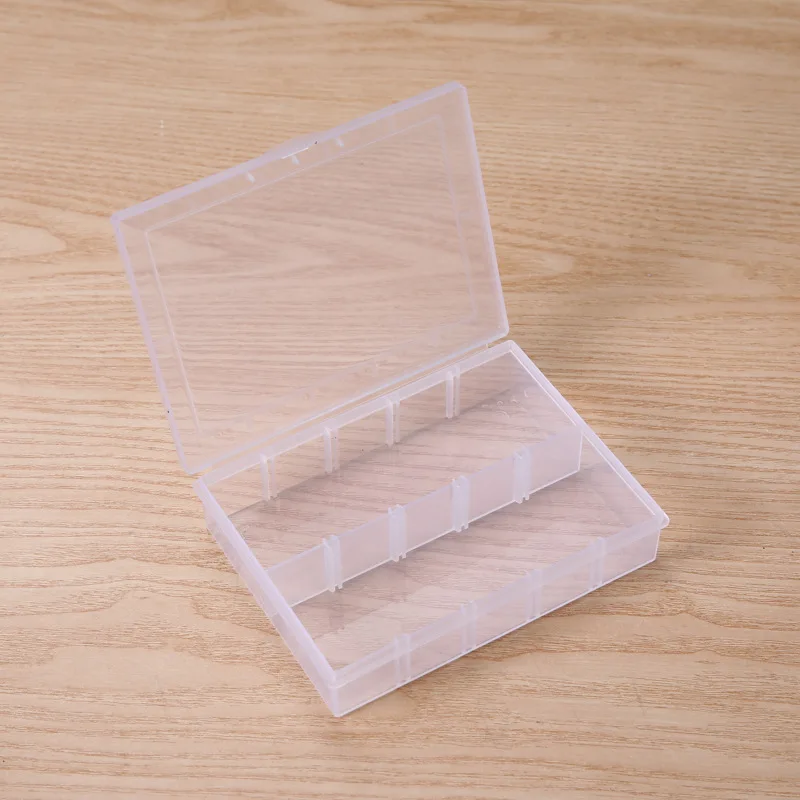 50Pcs 2-Grid PP Storage Box Desktop Packaging Small Jewelry Parts Storage Double Grid Transparent Plastic Box Jewelry Box