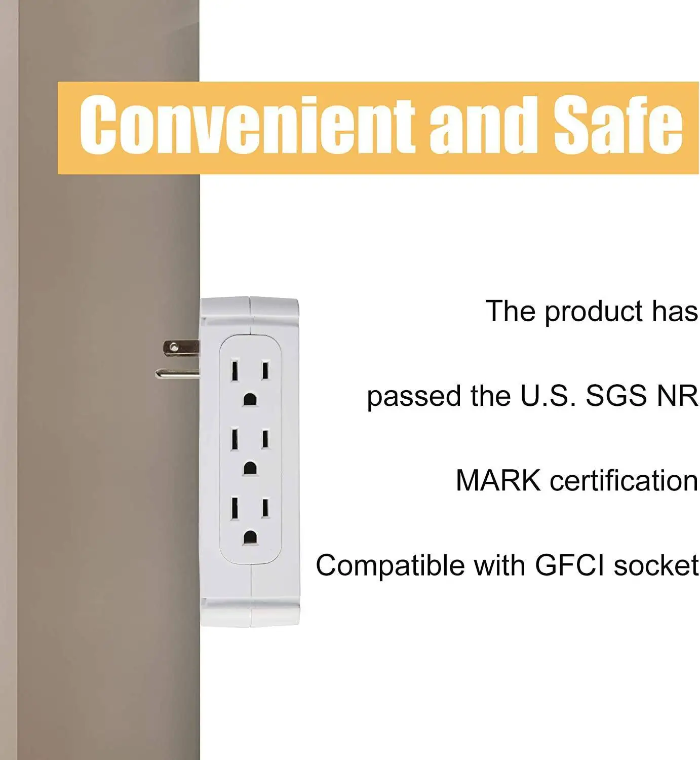 Socket Shelf Outlet-2 Pack Surge Protector Extender Multiple Outlet Wall Plug with USB A+C Ports(3.4A Total), 6 AC Outlets, Remo