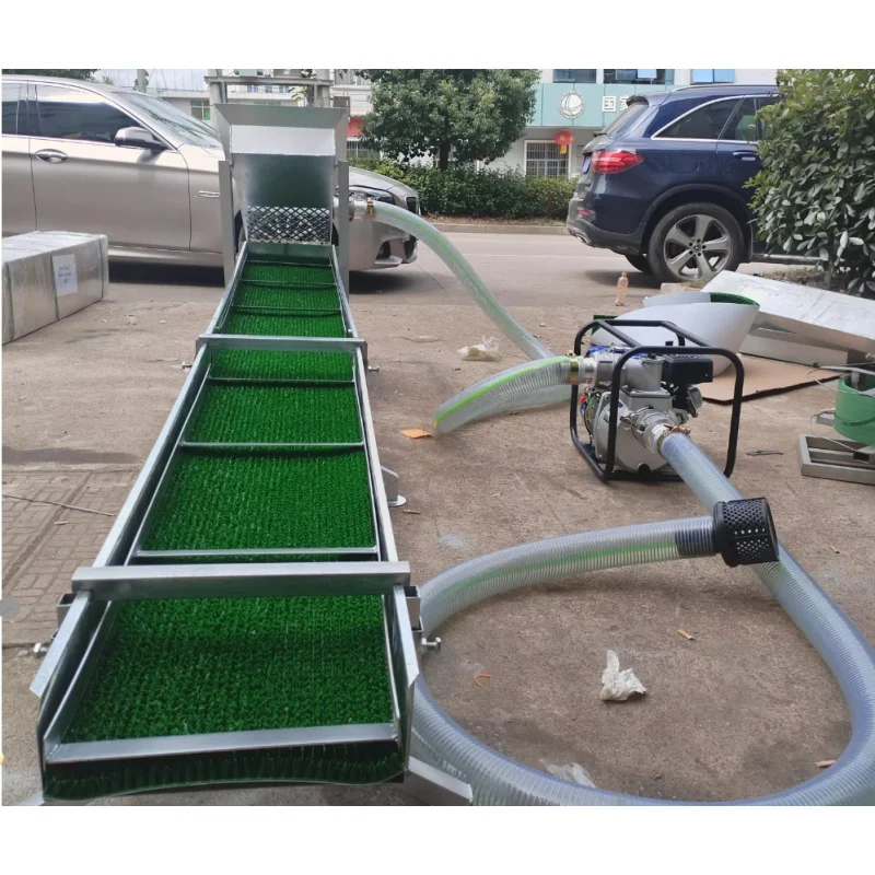 بيع المصنع مباشرة المنتقى صندوق سلويس صغير مع آلة غسل الذهب فاصل العشب المحمولة