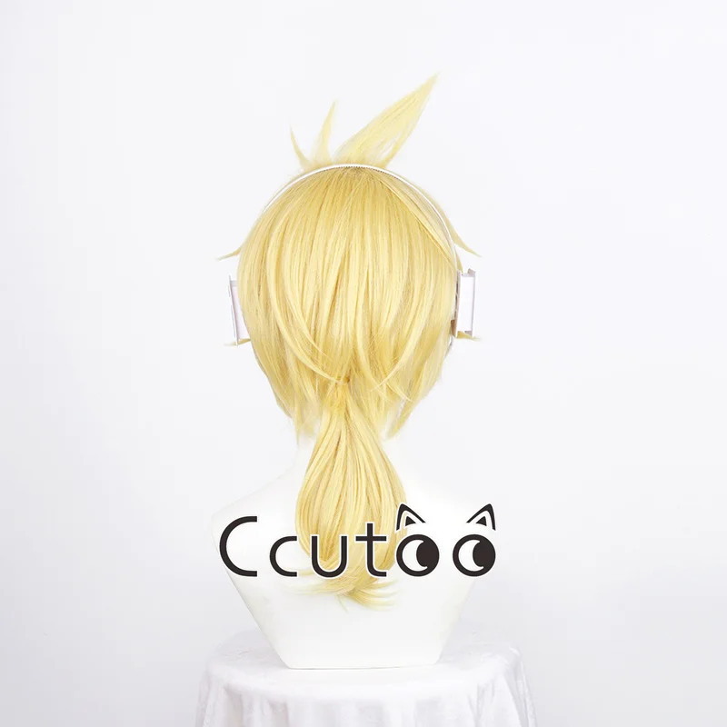 Rin / Len Short Blonde Heat Resistant Synthetic Hair Cosplay Wig + Headwear + Wig Cap