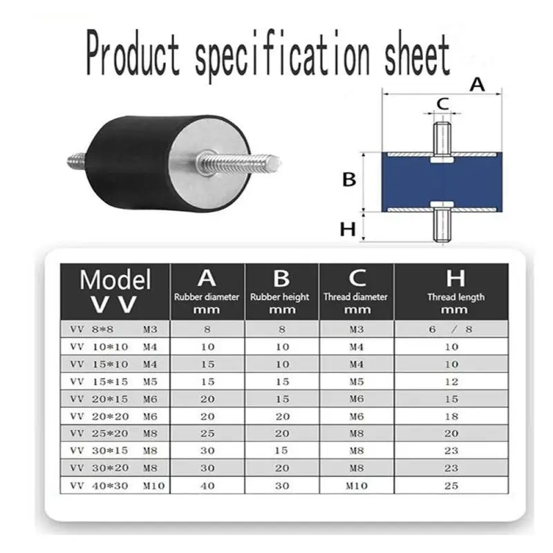 4/8 قطعة مكافحة الاهتزاز Silentblock قارب سيارة بكرة المطاط يتصاعد أدوات الذكور M3 M4 M5 M6 M8 M10 المطاط يتصاعد صدمة المثبط