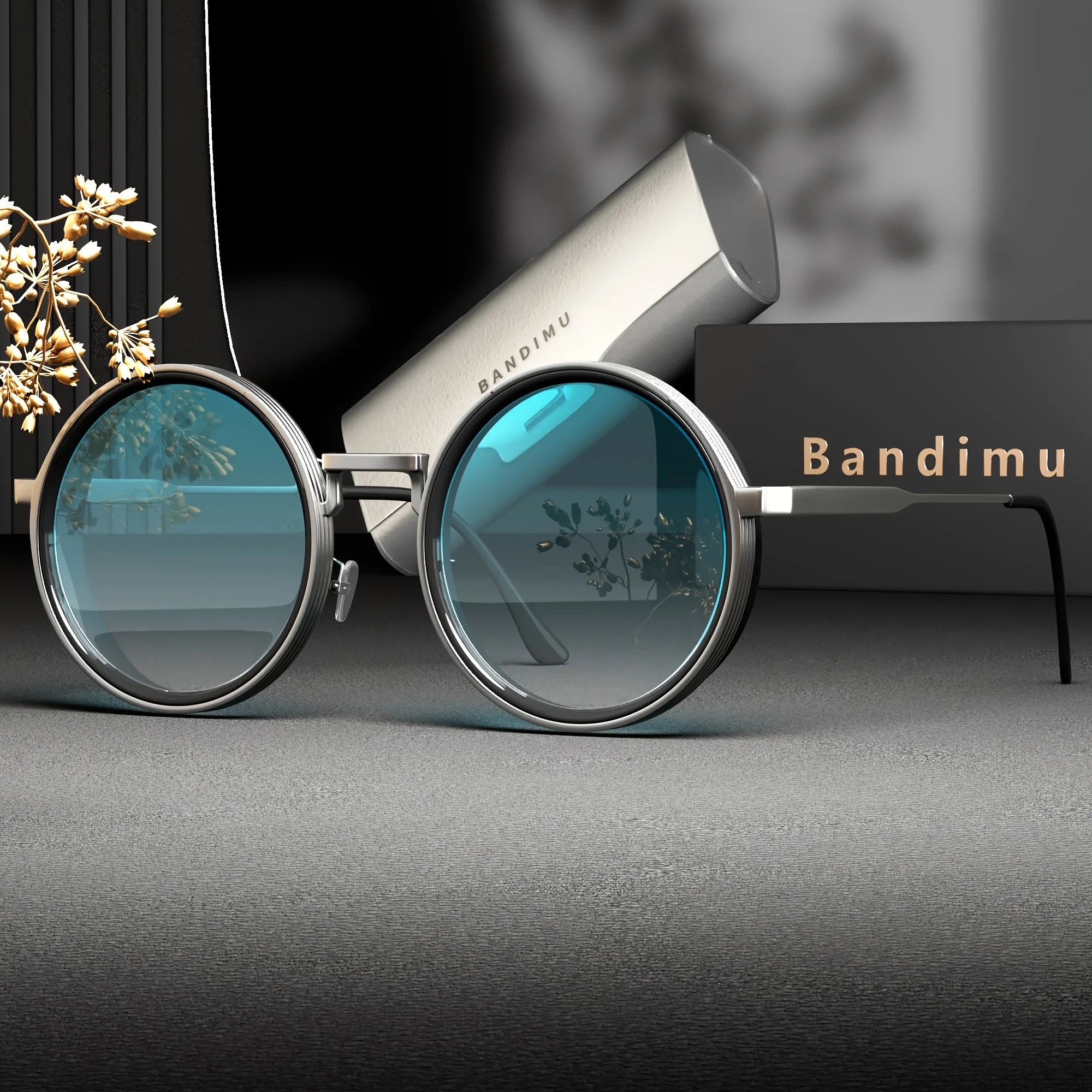 Men's and Women's Retro Round Glasses - OTC Blue Light Barrier and - Eye Stress, Extra Large Round Frame, OTC Computer, Tablet, Smartphone Glasses - Compatible Glasses, Modern Retro Style