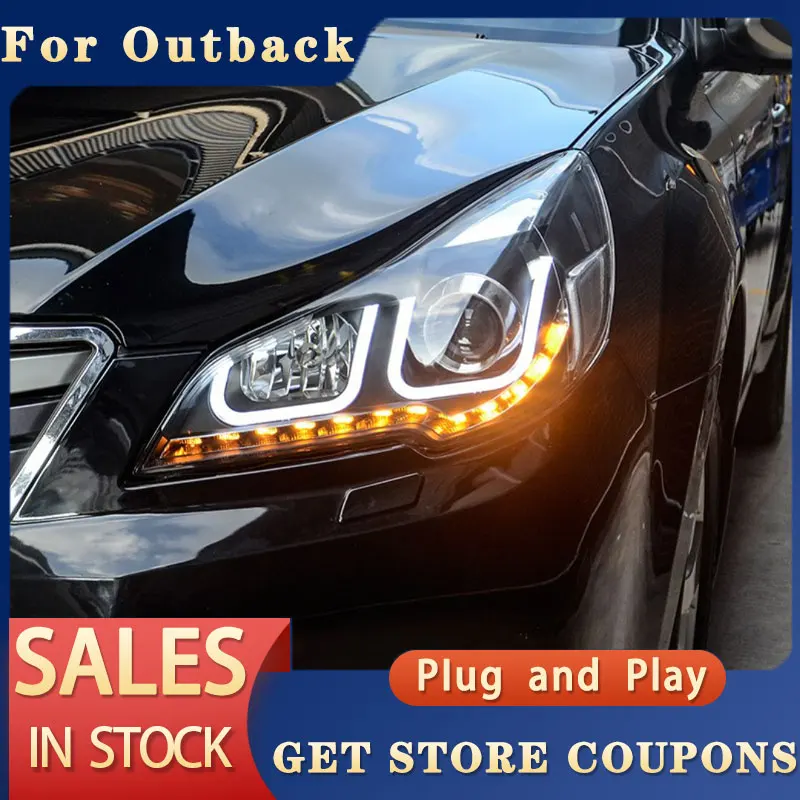 Car Lights For Subaru Outback 2010-2016 Headlights DRL Hella LED Bi Xenon Bulb Fog Lights Car Accessory Legacy Head Lamp