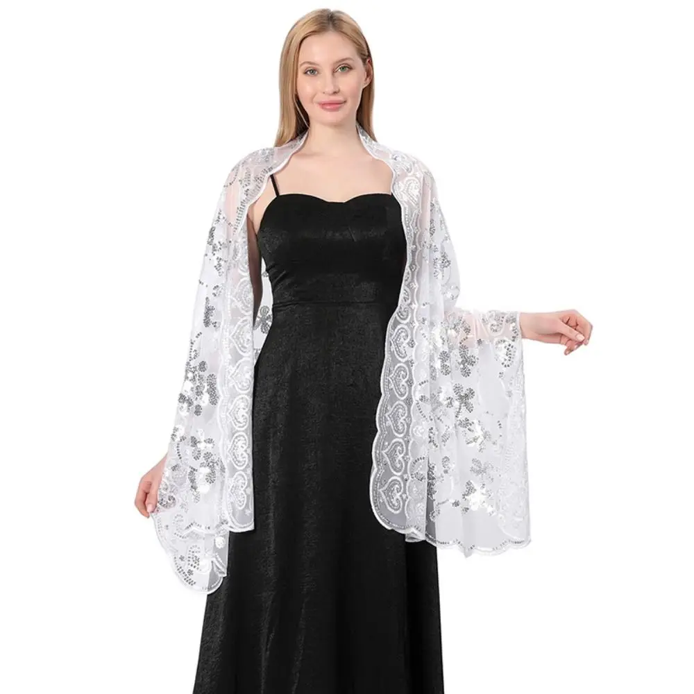 Sheer Embroidery Sequins Shawls Hollow Out Multicolor Tassel Wrap Tulle Dance Accessories Belly Dancing Scarf Belly Dancing Belt