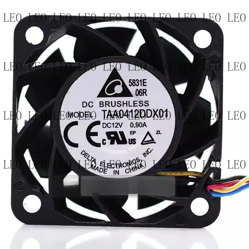 MY For Delta TAA0412DDX01 4020 DC12V 0.90A 4CM 4-Wire PWM Dual Ball Cooling Fan