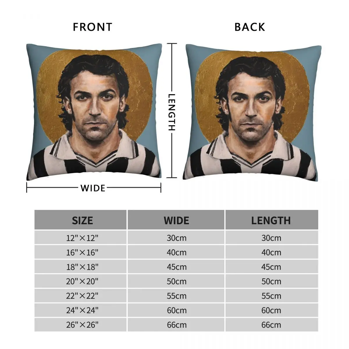 Alessandro Del Piero Square Pillowcase Polyester Linen Velvet Creative Zip Decor Home Cushion Cover