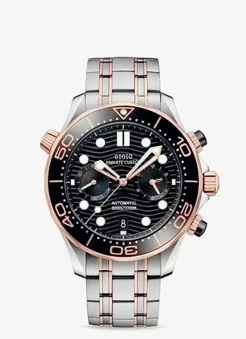 Reloj de Pulsera Deportivo de Lujo para Hombre, 2026, Nuevo, Cronógrafo de Cuarzo, Correa de Lona, Bisel de Cerámica Negra, Acero Inoxidable, 44 mm