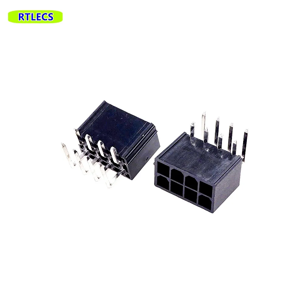 10 100 1000 Pcs 4.20 mm 8 Pin Header Male Pin Wafer Right Angle PCB Through Hole for PC Computer ATX CPU Power Connector 8 P