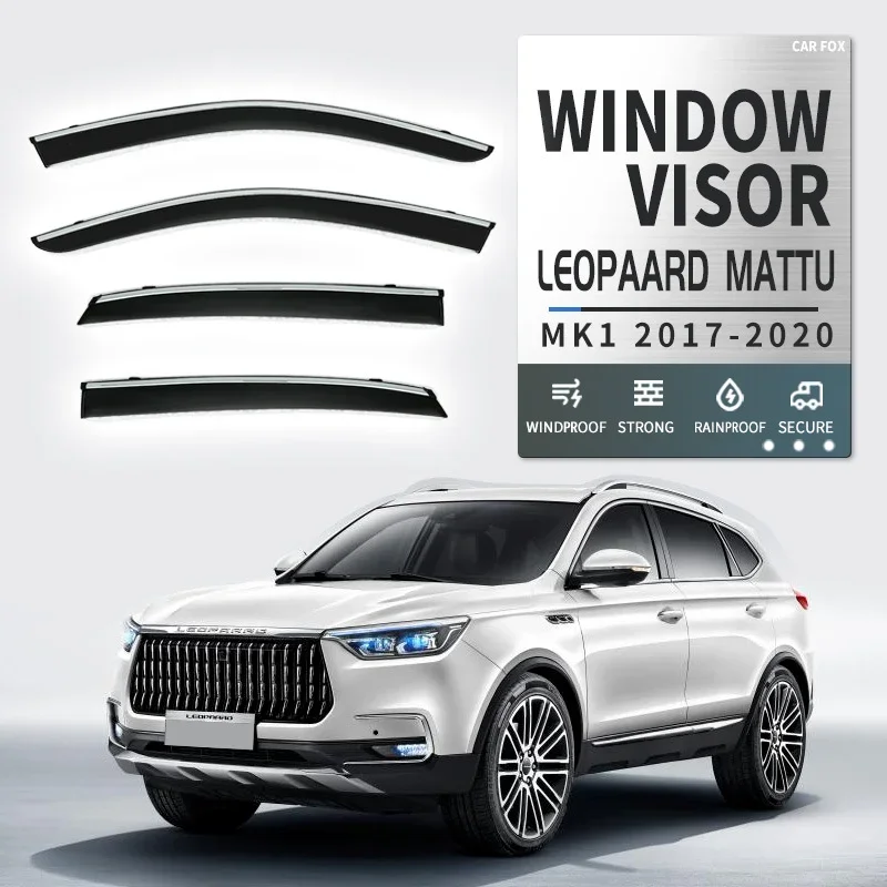 For Leopaard MATTU MK1 2017-2020 Window Visor Rain Or Shine Side Window Deflector Visor Shades Ventvisor Strip Body Kit