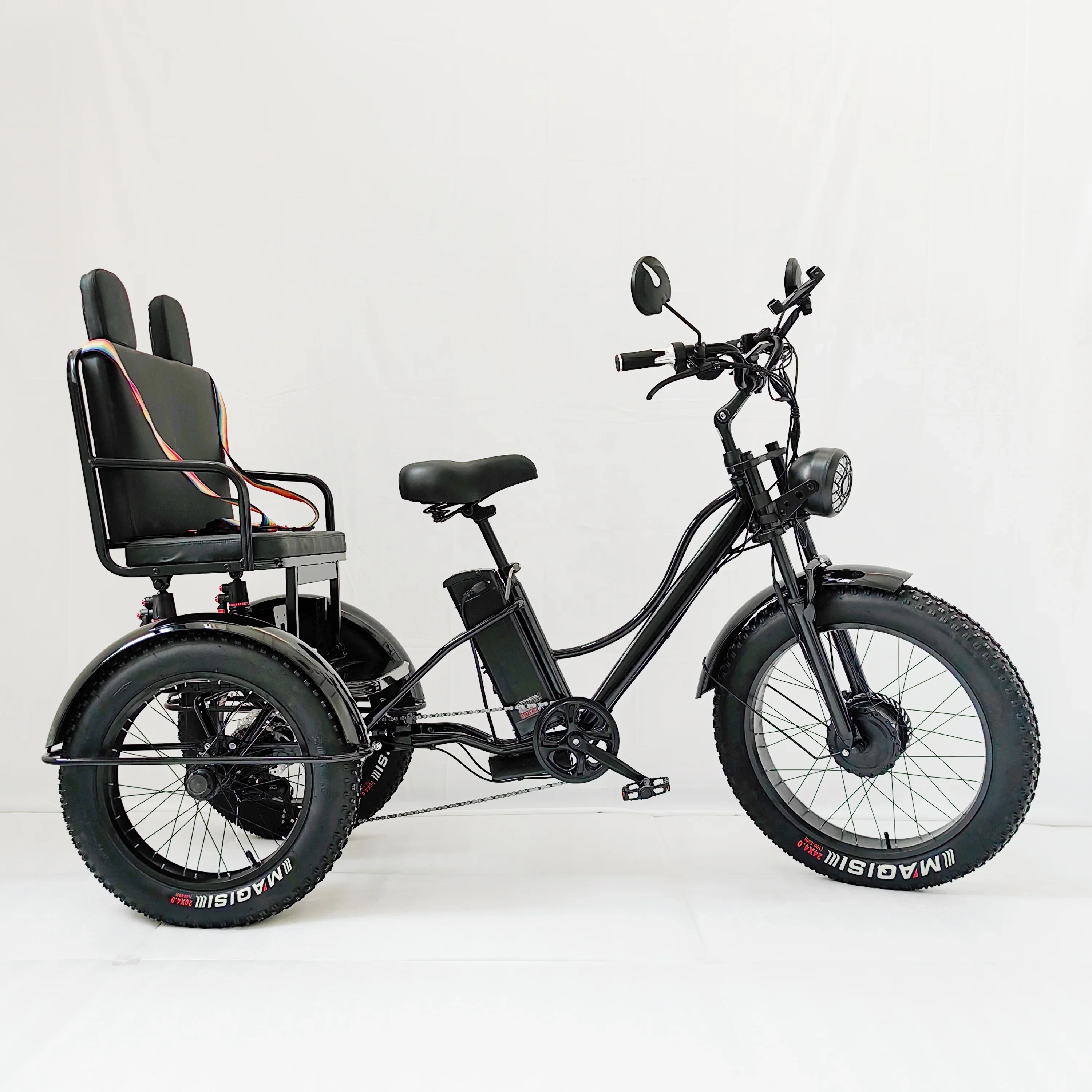 New Model Fat Tire Elderly Electric Vehicle 3-Wheel Open Electric Tricycles E Rickshaw For Passenger And Cargo Transportation