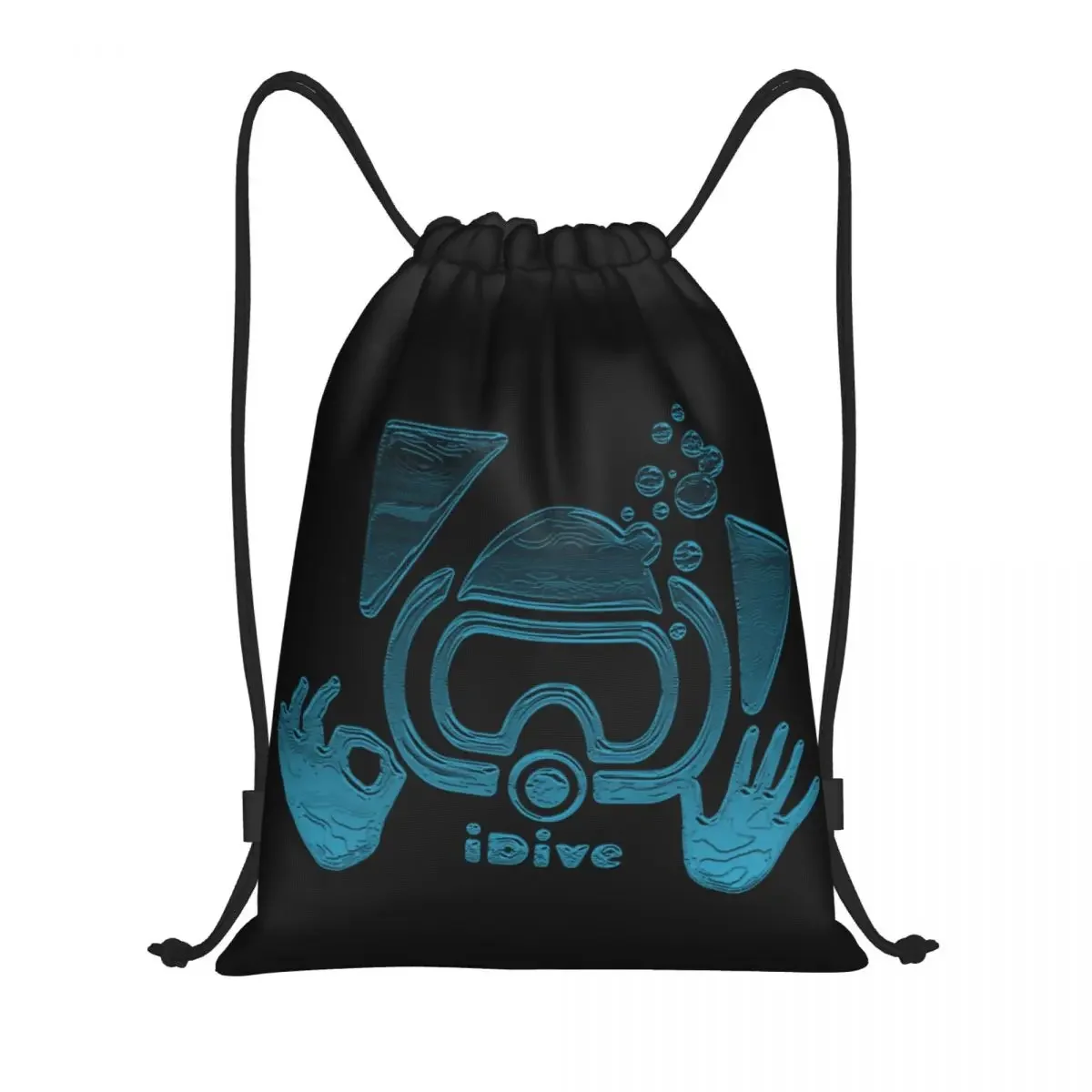 Scuba Dive Aqua Blues Idive Ok Trekkoord Rugzak Sport Gym Tas Voor Dames Mannen Winkelen Sackpack