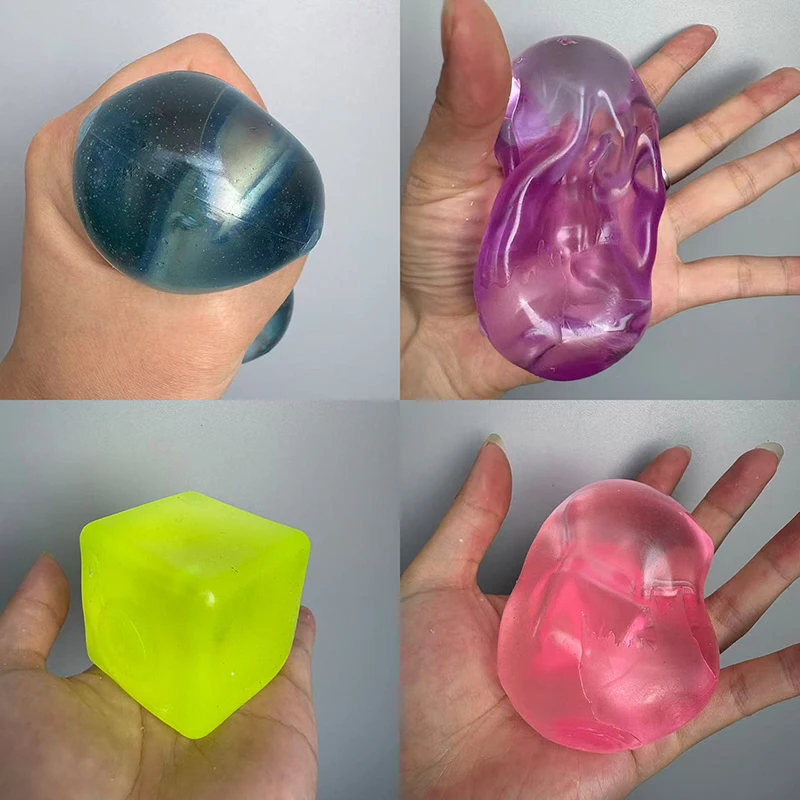 Quetschbarer Eiswürfel Langsam Zurückfederndes Stressabbau-Spielzeug Sensorisches Fidget-Spielzeug für Erwachsene Anti-Angst Quetschspielzeug Maltose-Würfel