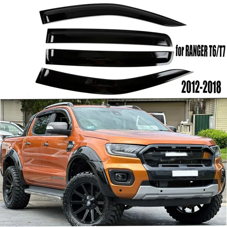 

Tone-matching Acrylic Deflectors Sunshade Rain Visor Car Accessories for Ford Everest T6/T7/RangerT6/T7 2012-2018