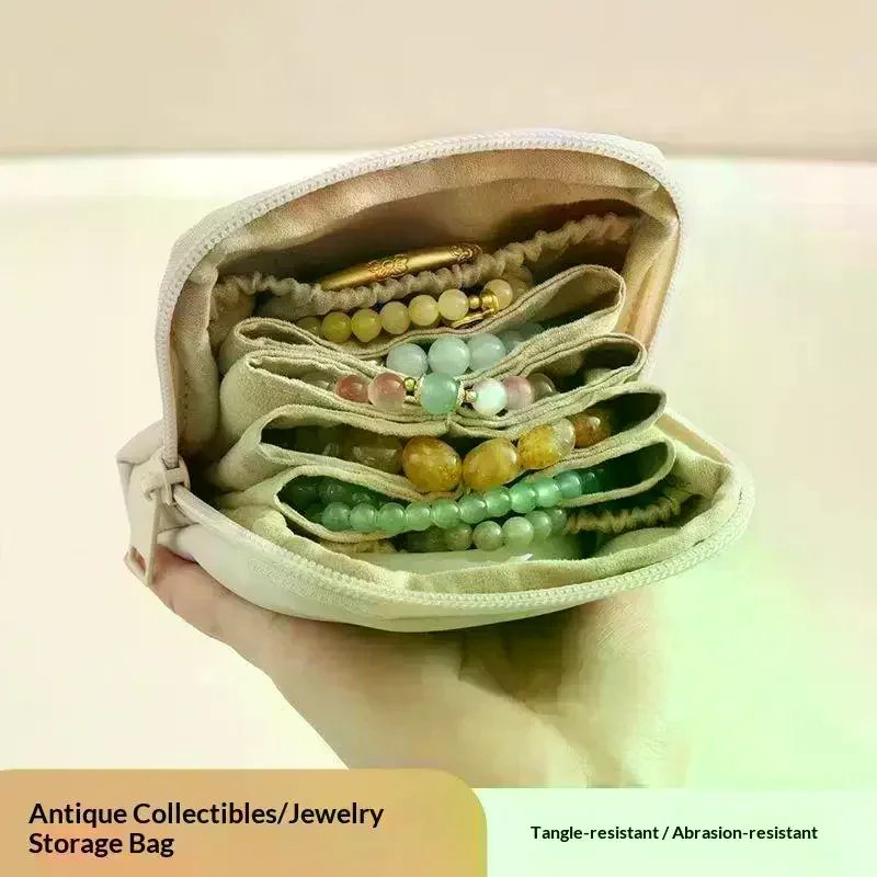 

Portable Jewelry Bag Multi-layer Crystal Bracelet Packaging With Tassel Zipper Rings Earrings Necklace Jewelry Pouch Display Bag