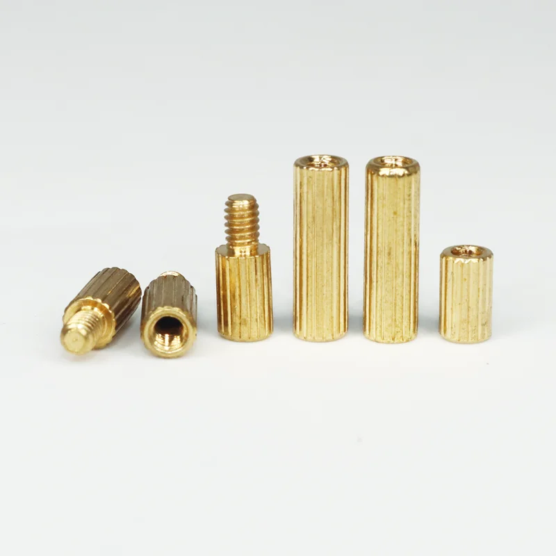 Brass Knurled Round Motherboard Standoffs with Screws Nuts Kit M2 Hex Male Female Copper Spacer for DIY Electronic PCB Circuit