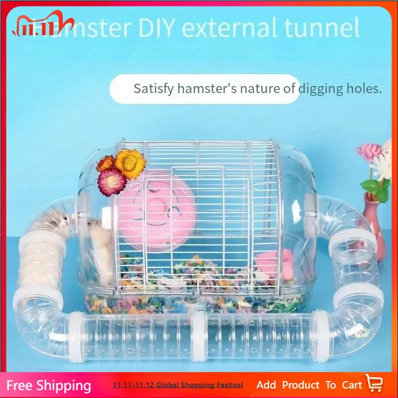 

8pcs DIY Hamster Tunnel Toy Pet Sports Training Pipeline Transparent Runway Toy Pet Hamster Game for Small Animal Accessories