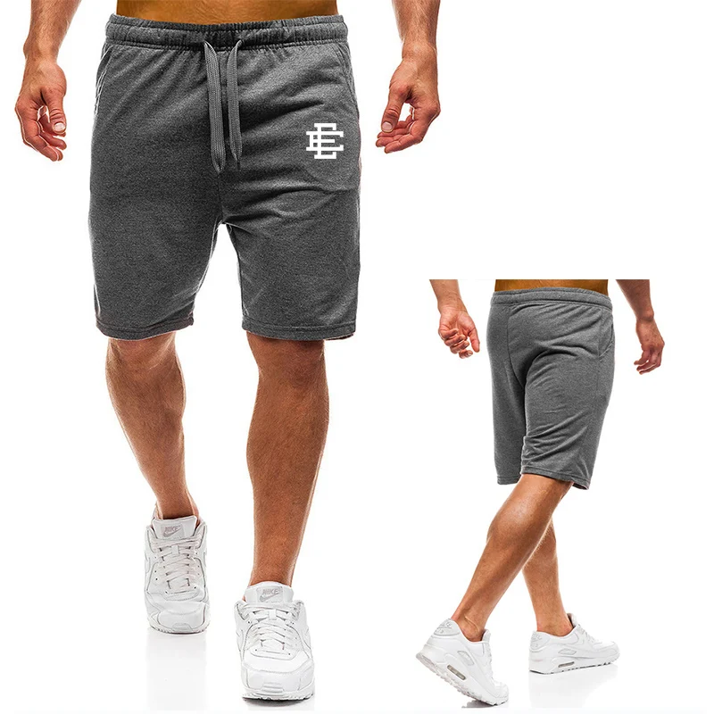 Men Thin Sports Running Shorts,Summer Jogging Workout Short Pants,Drawstring With Pockets,E E printing Man Casual Shorts