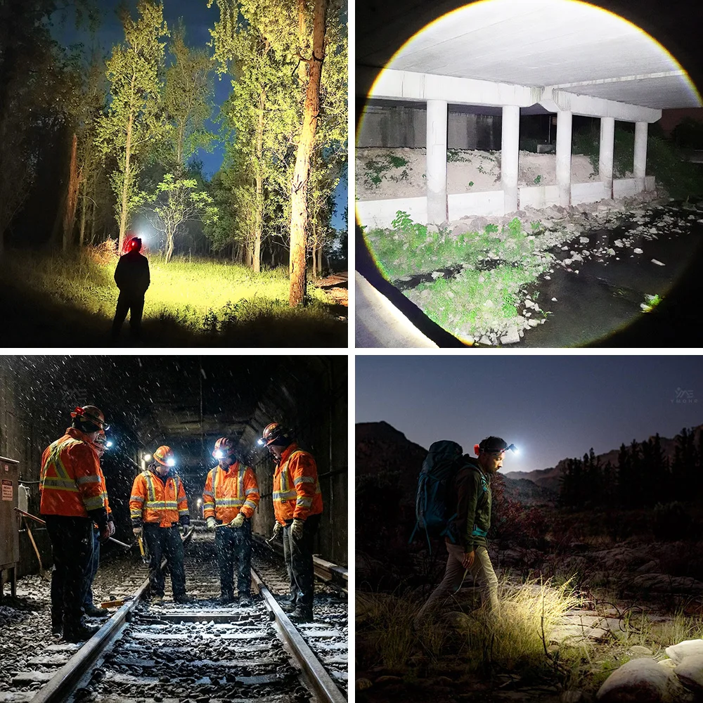 Portable Motion Sensor LED Mining Lamp USB Rechargeable Head Torch Industrial Safety Helmet Light Safety Head Light for Tunnel