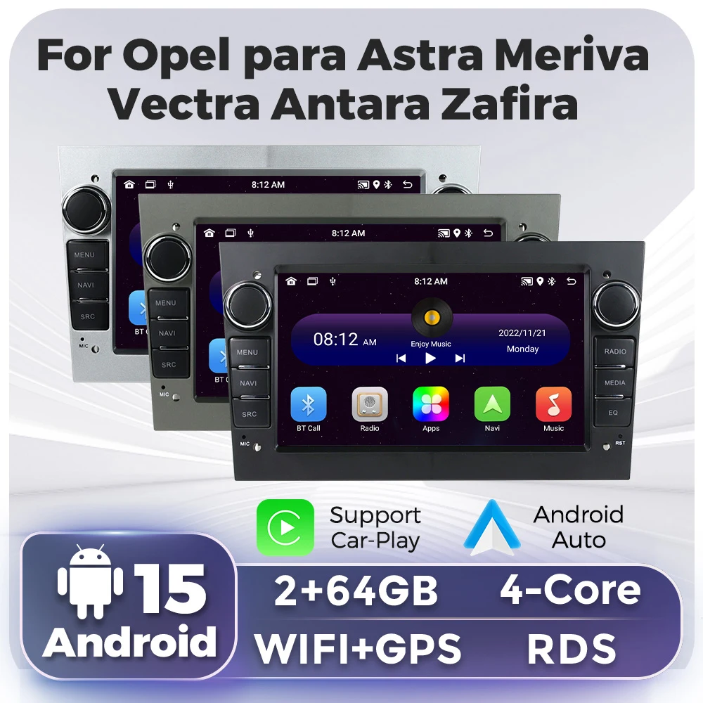 Car Radio Multimedia For Opel Astra H J 2004 Vectra Vauxhall Antara Zafira Corsa C D Vivaro Meriva Veda Wireless CarPlay Auto BT