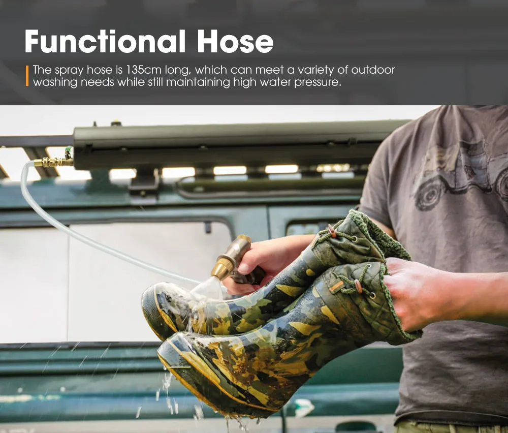 الألومنيوم 30L سقف السيارة خزان المياه الطرق الوعرة الضغط التخييم خزان المياه للتخييم دش تخزين المياه