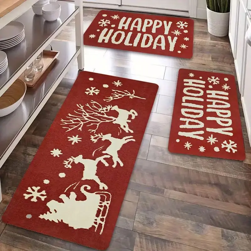 VIKAMA Coffee Gnome Kitchen Rug Waterproof Non Slip Rectangle Floor Mat For Kitchen Hallway Indoor Home Decoration
