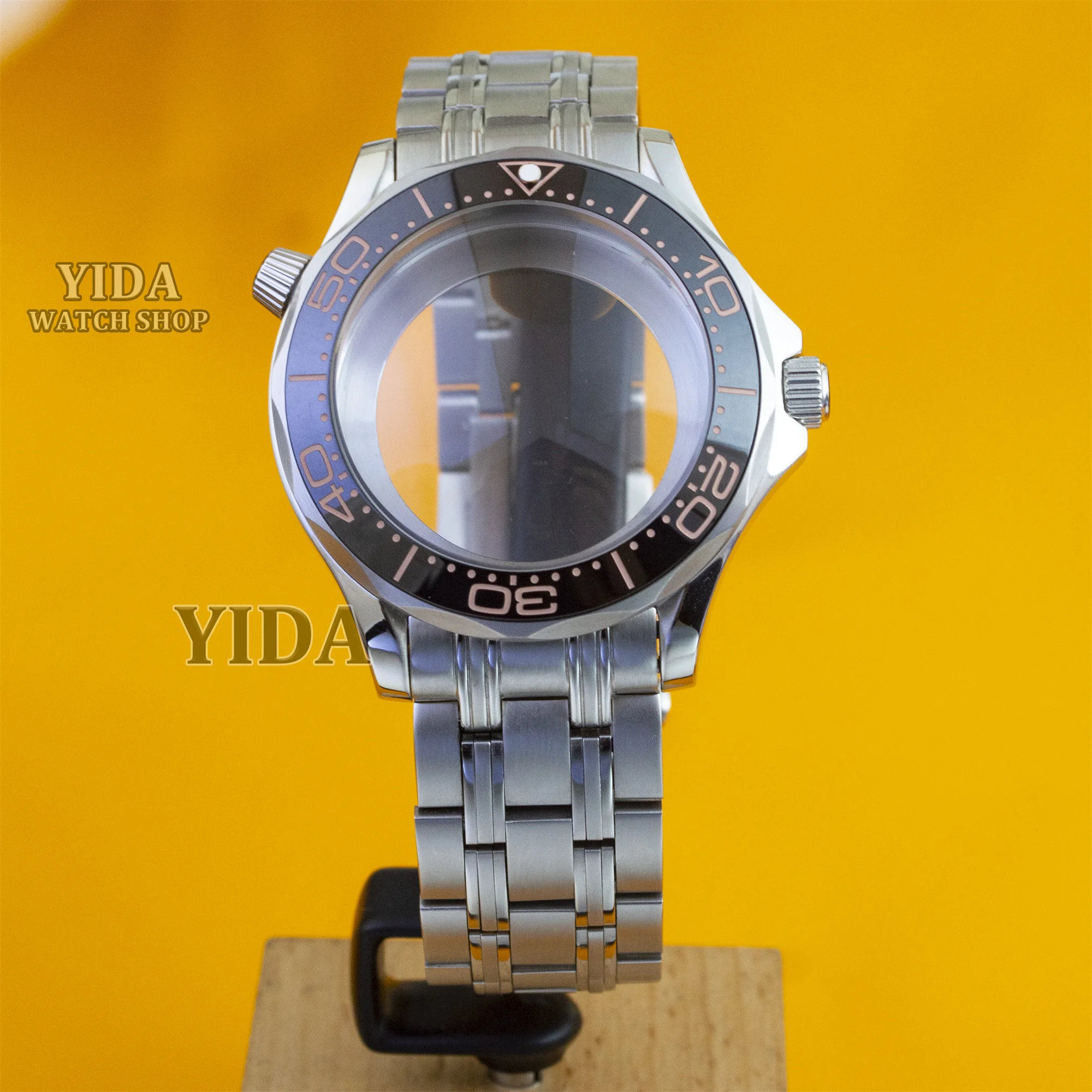 

for Seamaster 300 Case 10ATM Waterproof NH35 Watchcase Sapphire Glass Stainless Steel Strap fit NH35 NH36 Movement Accessories