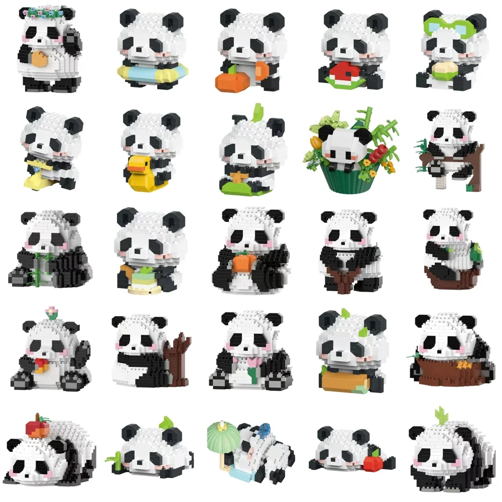 

Chinese Panda Mini Cute Panda Micro Building Blocks 3D Diamond Model puppy Animal Building Blocks DIY Toys for Girls Gifts
