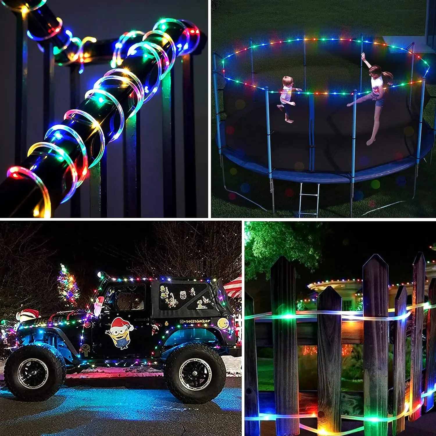 RGB LED Strip 10m-100 Led Fairy Light String Outdoor Garland Christmas Wedding Party Decoration Battery Operated silver Copper