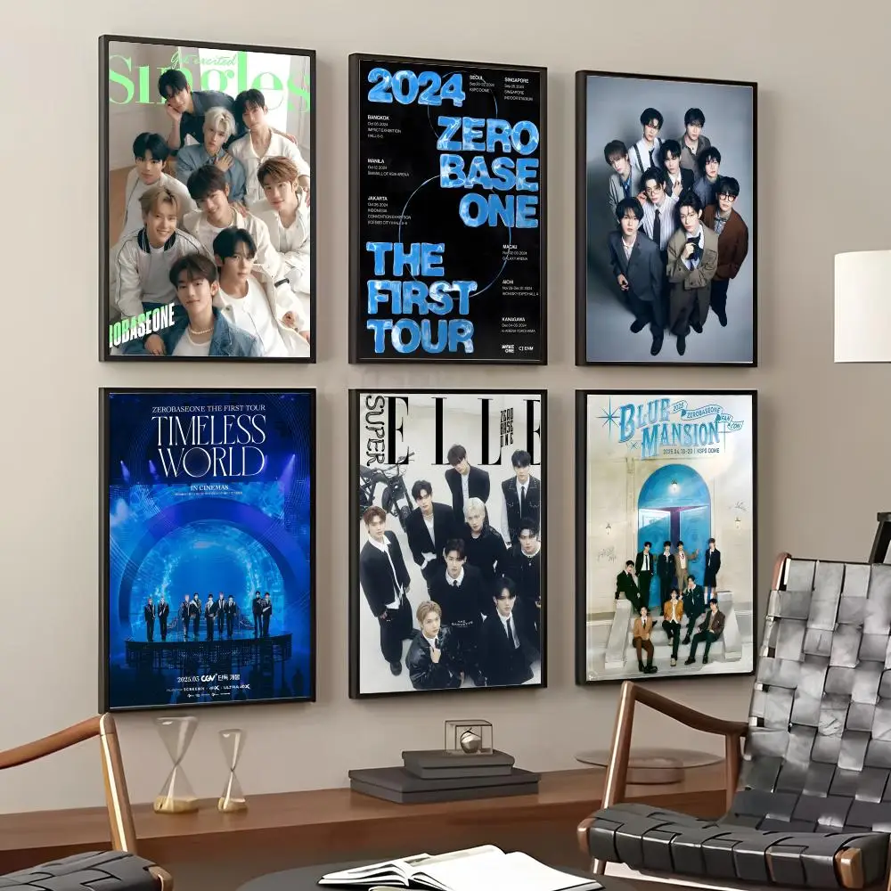 Kpop Group Z-ZEROBASEONE Painting Calligraphy Cotton Canvas Wall Art Poster HD Print Modern Home Decor Painting