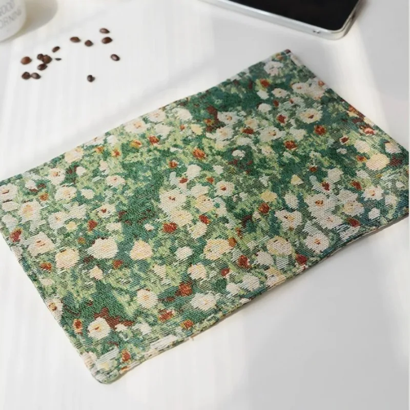 French Oil Painting Style Rectangular Placemat 32cm-45cm Living Room Coffee Table Restaurant Desktop Decor Dish Mat