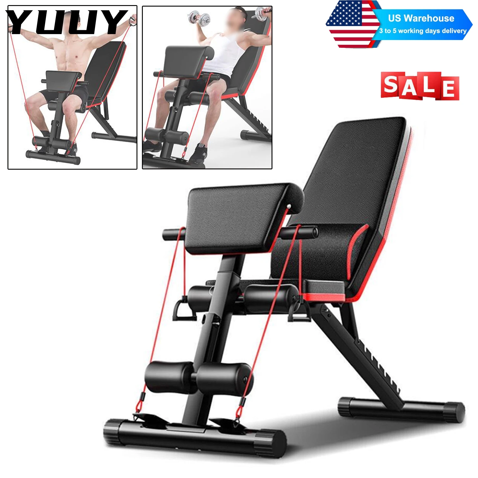 Adjustable Weight Bench 160kg Weight Capacity, Incline Decline Exercise, Home Gym, Full Body Strength Training, Sit-Up