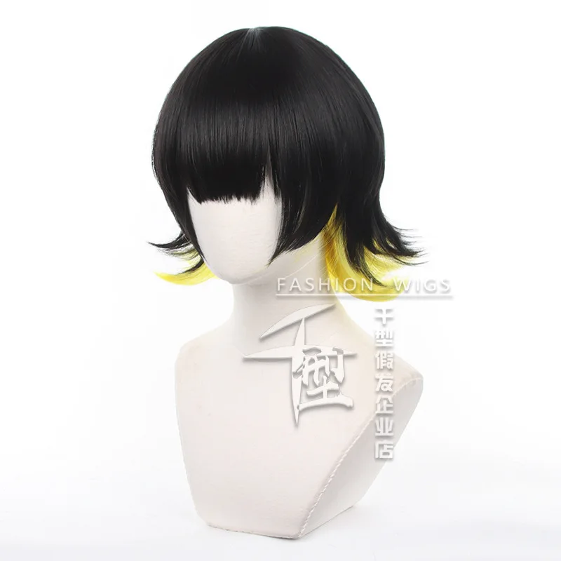 Anime Blue Lock Bachira Meguru Cosplay Wig Double Color Short Hair Heat Resistant Synthetic Halloween Party Accessories Props