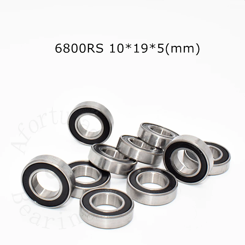 6800RS  Bearing 10pcs 10*19*5(mm) rubber Sealed chrome steel parts Transmission accessories