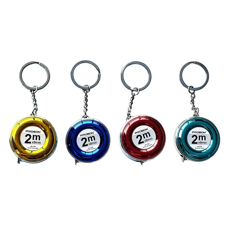 Q2Q4 Multipurpose Keyring Tape Measure Ruler 2M Length For Various Measuring Needs
