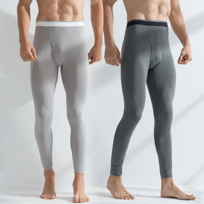 

Mens Long Johns Underwear Solid Color Male Leggings Hombre Sexy Thermal Underpants Cotton Elasticity Tight Thermal Underwear