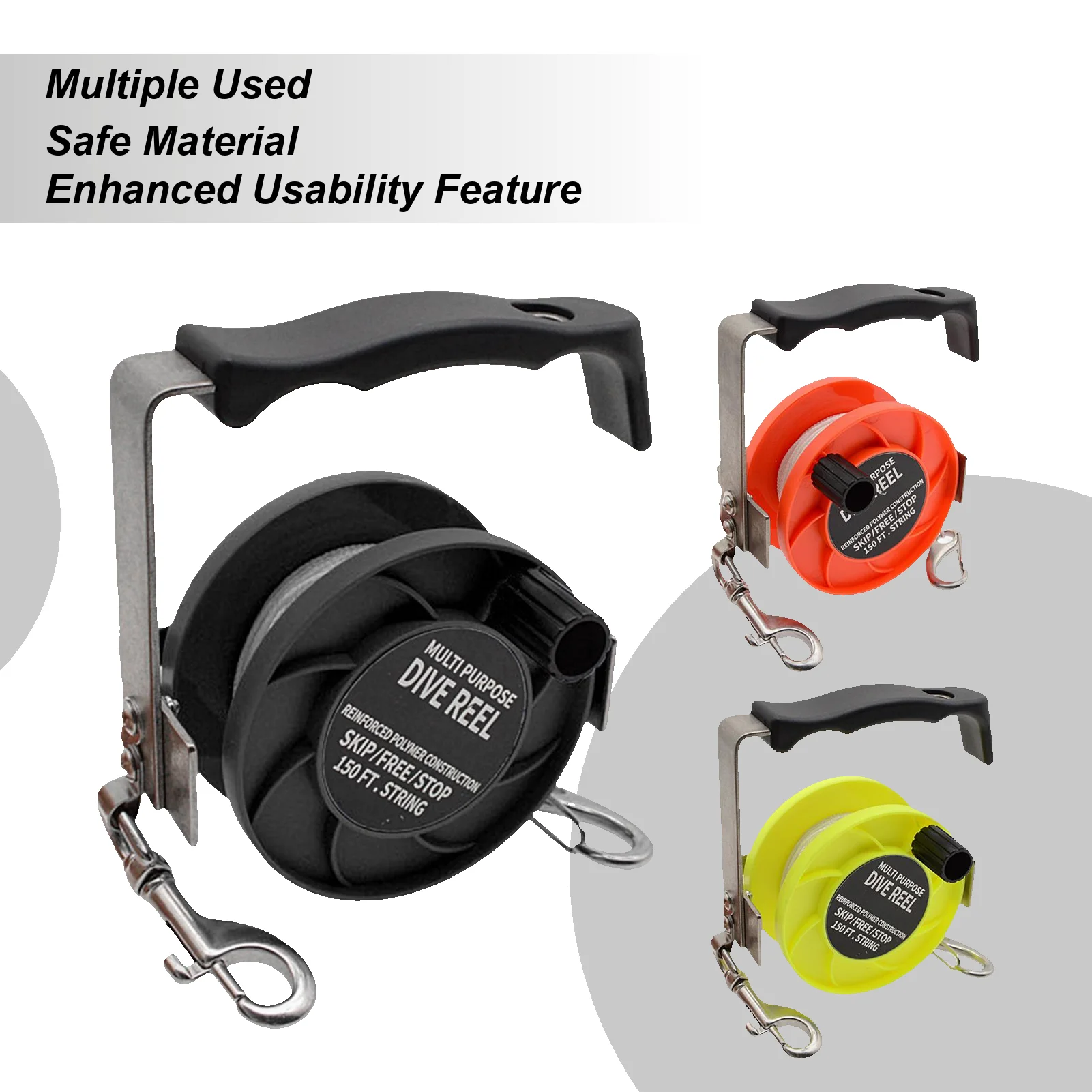 

Diving Reel Spool 290FT Ergonomic Heavy Duty Adjustable Nylon Dive Scroll For Snorkeling Spearfishing Boat Outdoor Beach